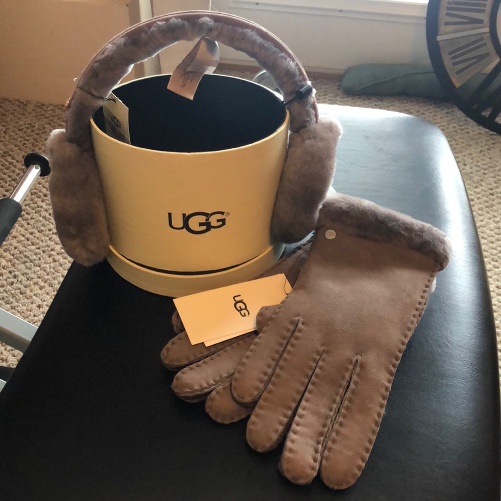 Brand new Ugg earmuff and gloves set